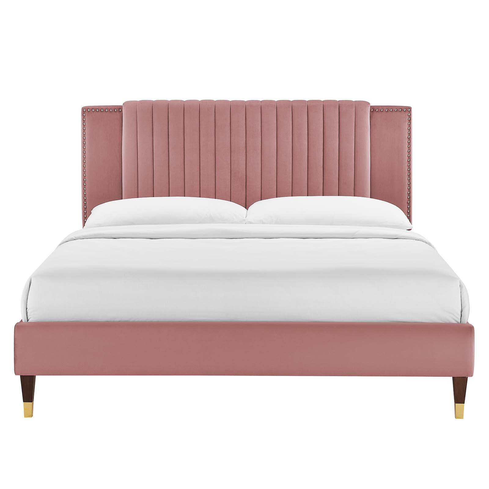 Zahra Channel Tufted Performance Velvet King Platform Bed by Modway