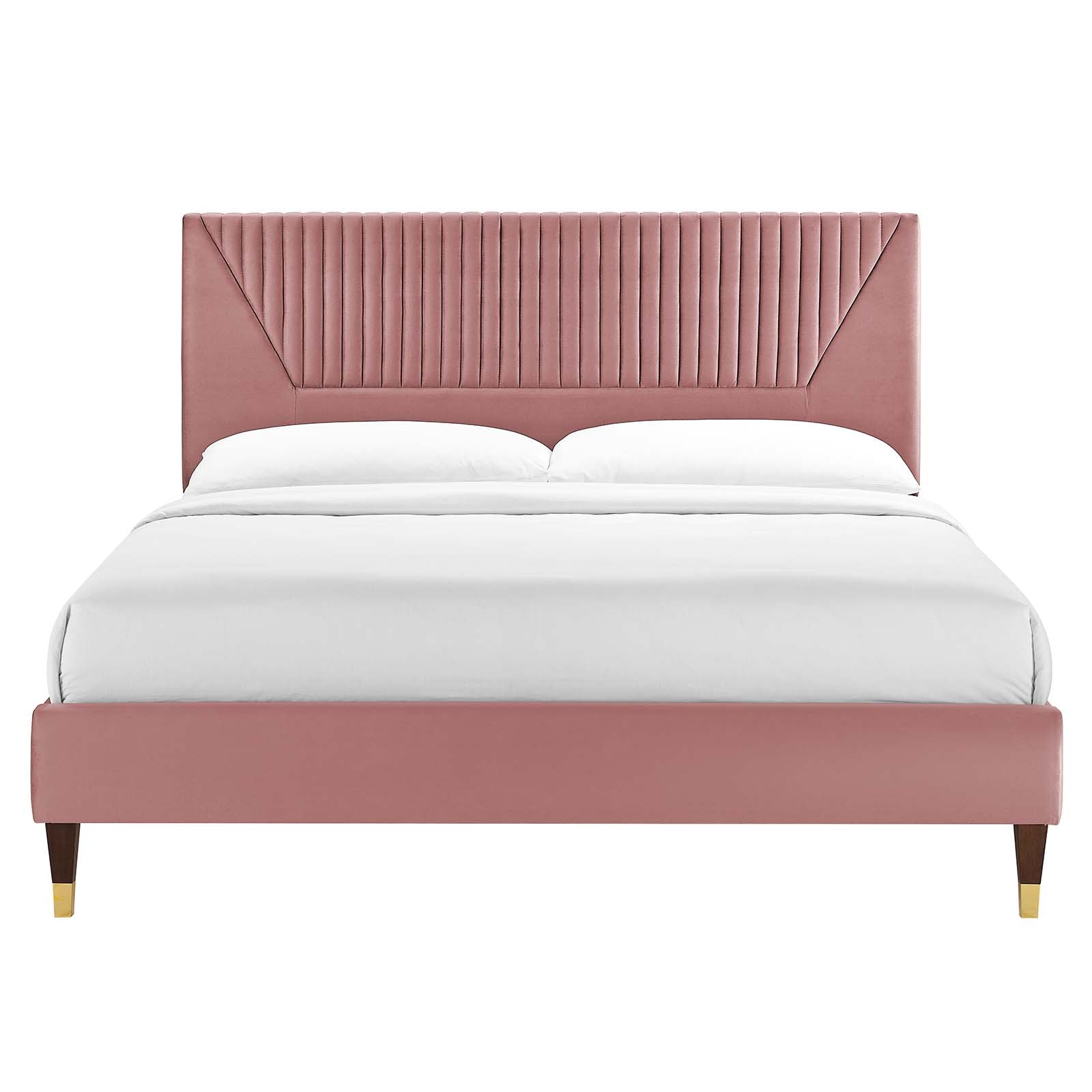 Yasmine Channel Tufted Performance Velvet King Platform Bed by Modway