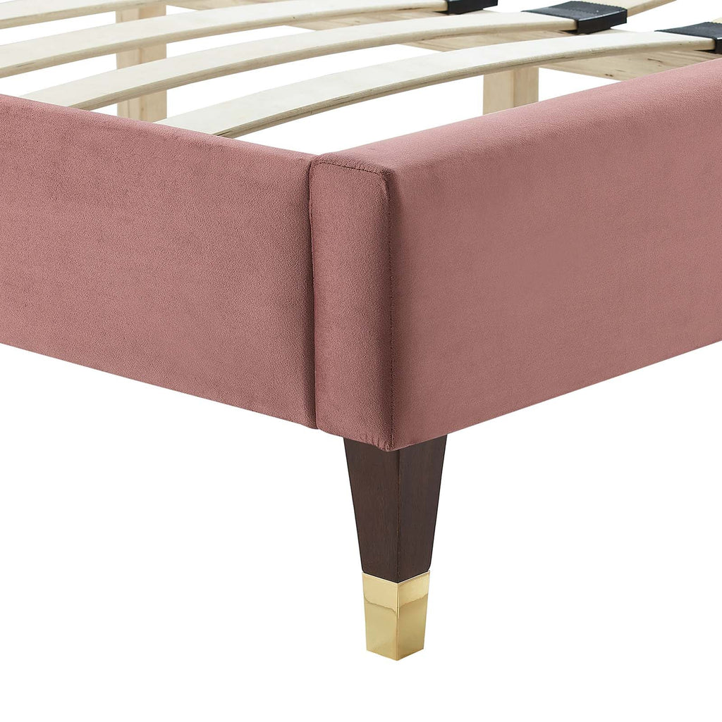 Yasmine Channel Tufted Performance Velvet King Platform Bed by Modway