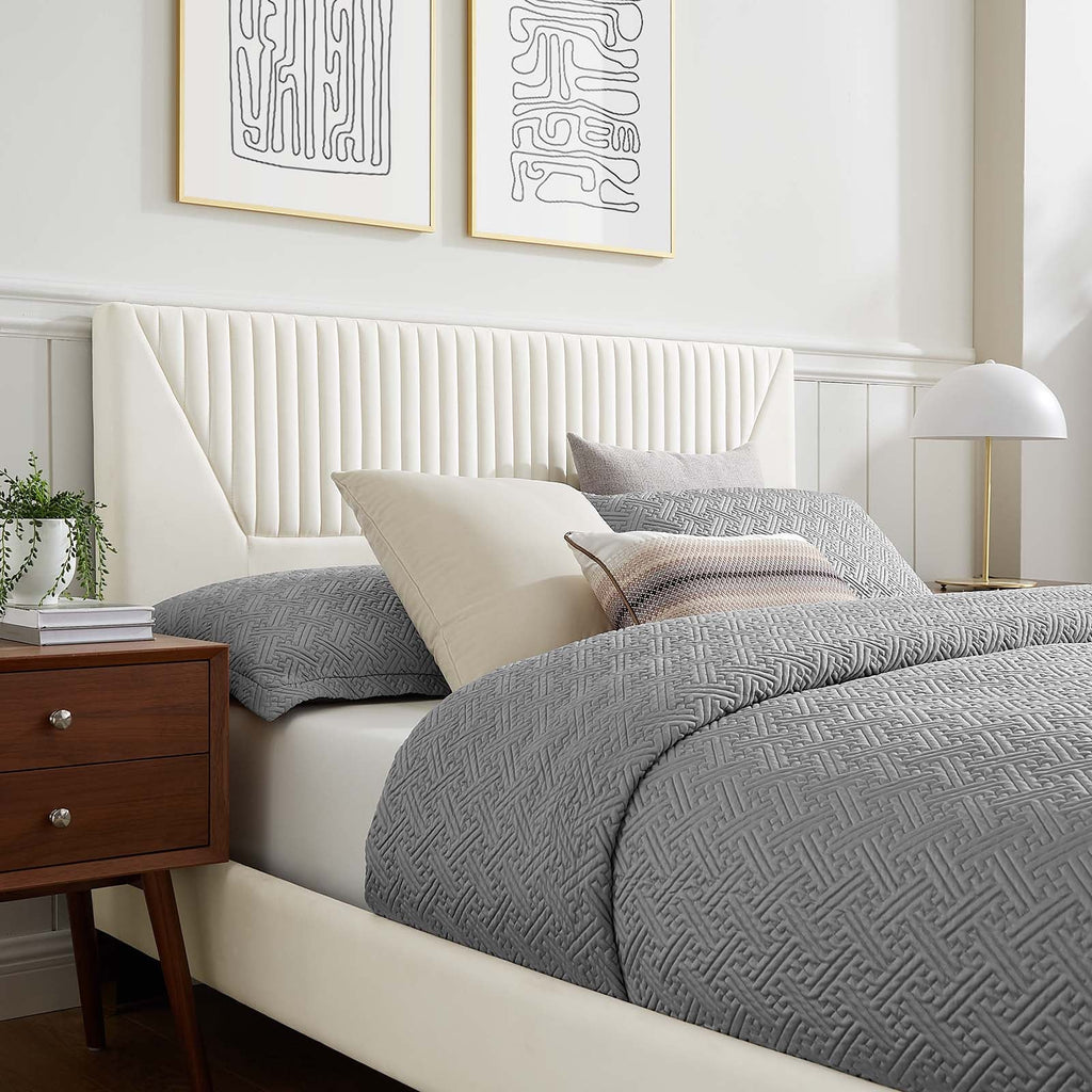 Yasmine Channel Tufted Performance Velvet King Platform Bed by Modway