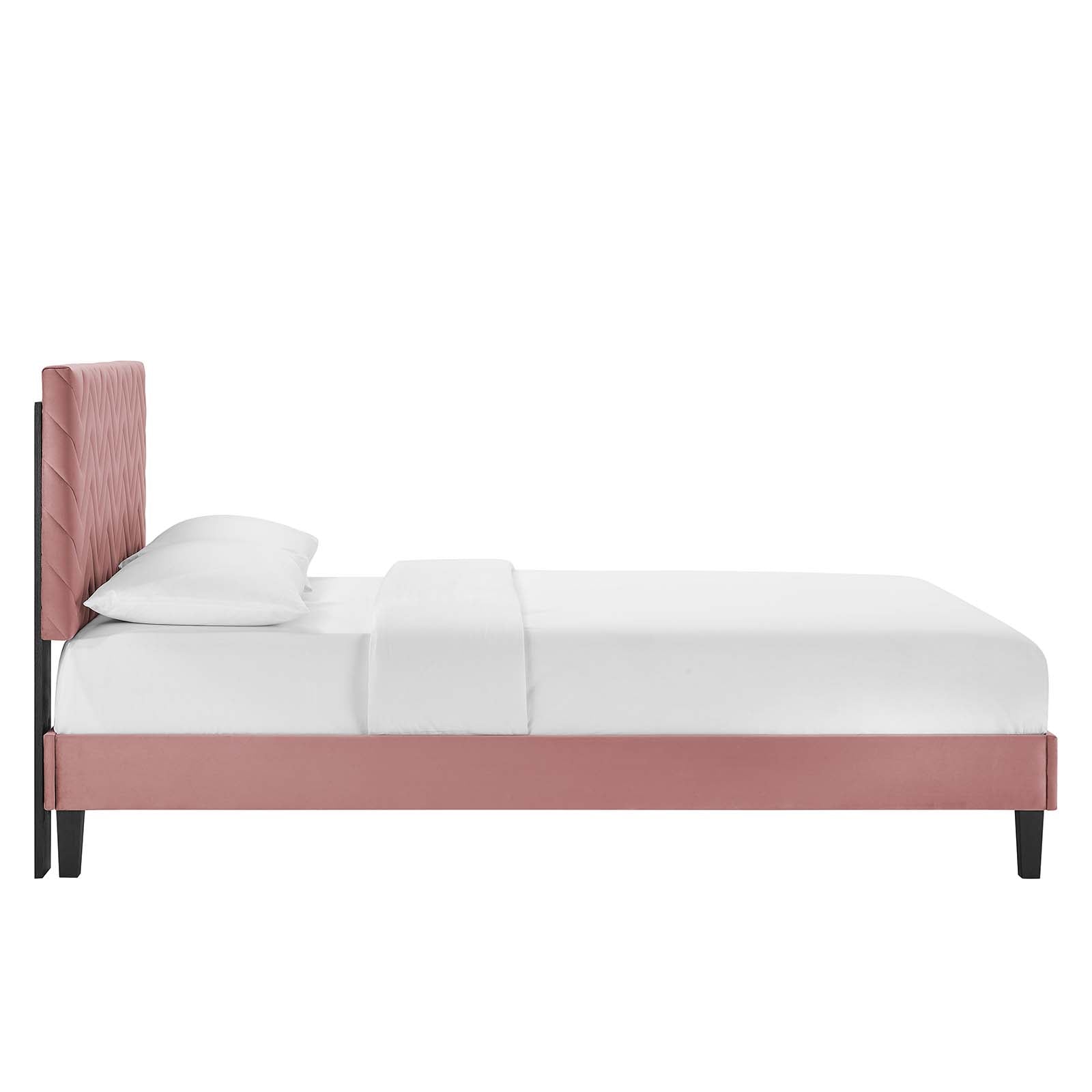 Leah Chevron Tufted Performance Velvet King Platform Bed by Modway