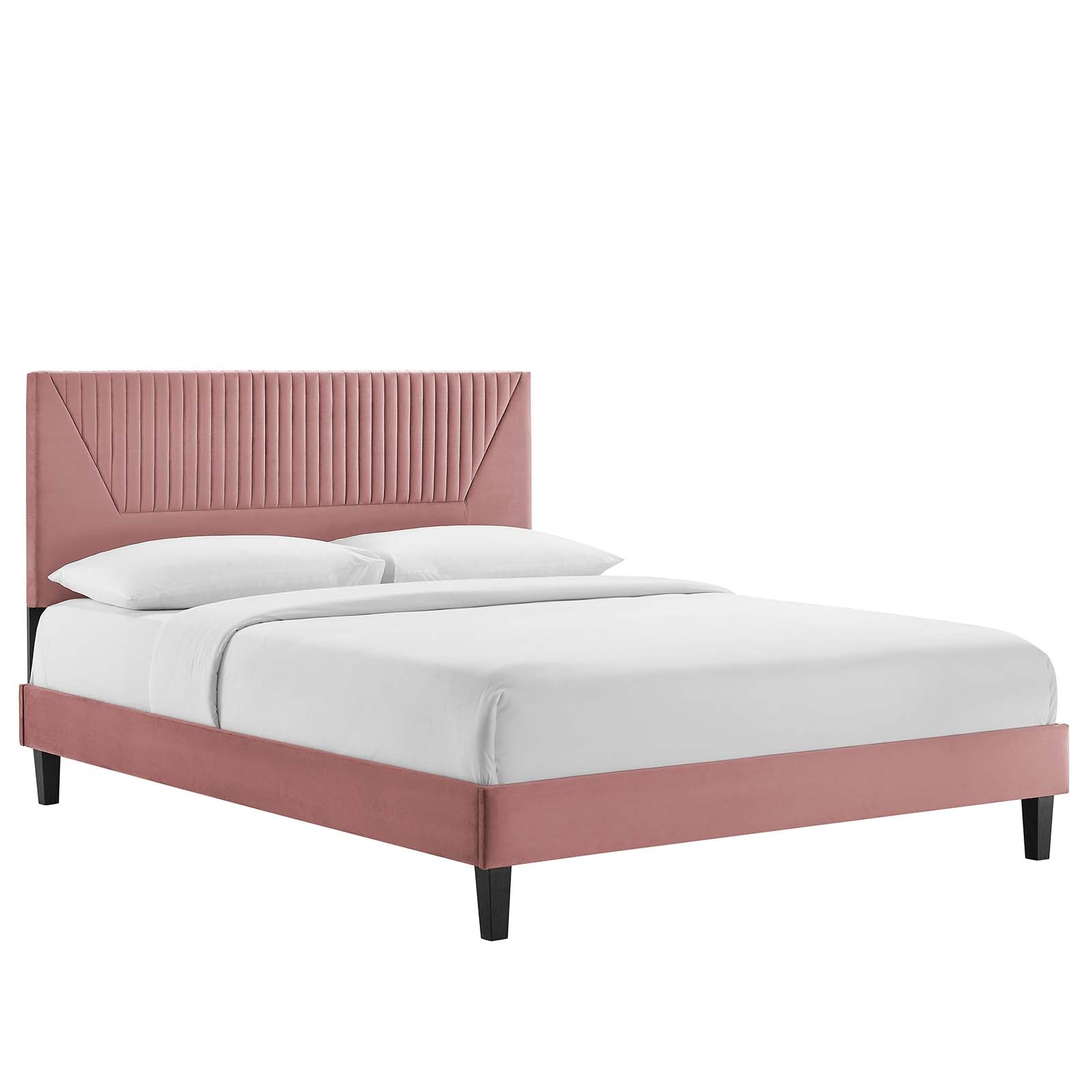 Yasmine Channel Tufted Performance Velvet King Platform Bed by Modway