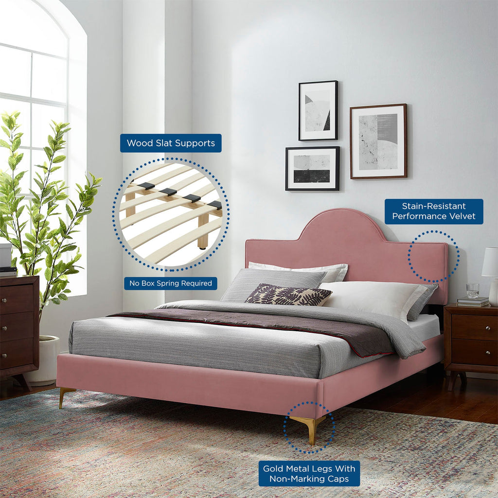 Sunny Performance Velvet Full Bed by Modway