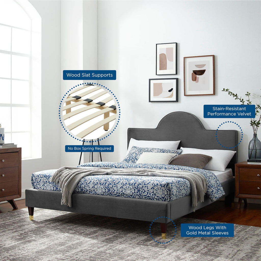 Aurora Performance Velvet King Bed by Modway