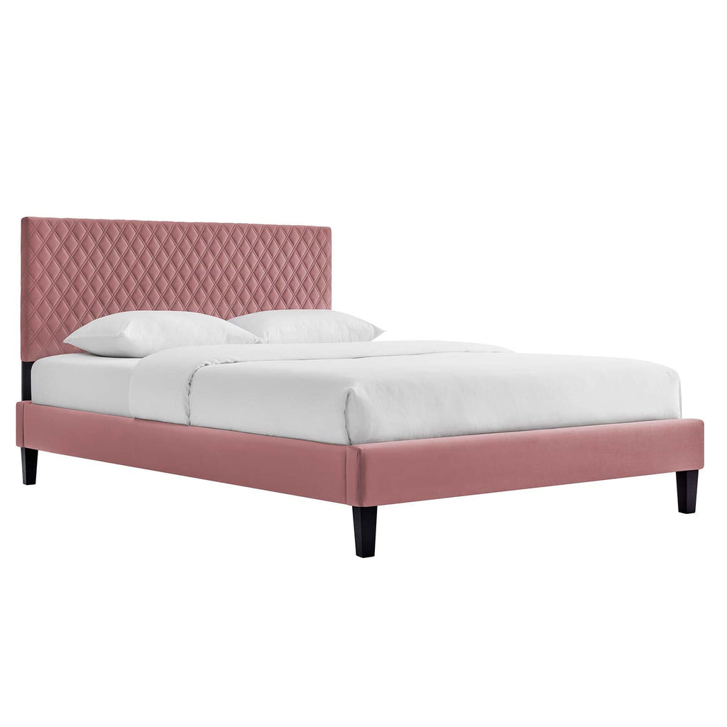 Garcelle Performance Velvet King Platform Bed by Modway