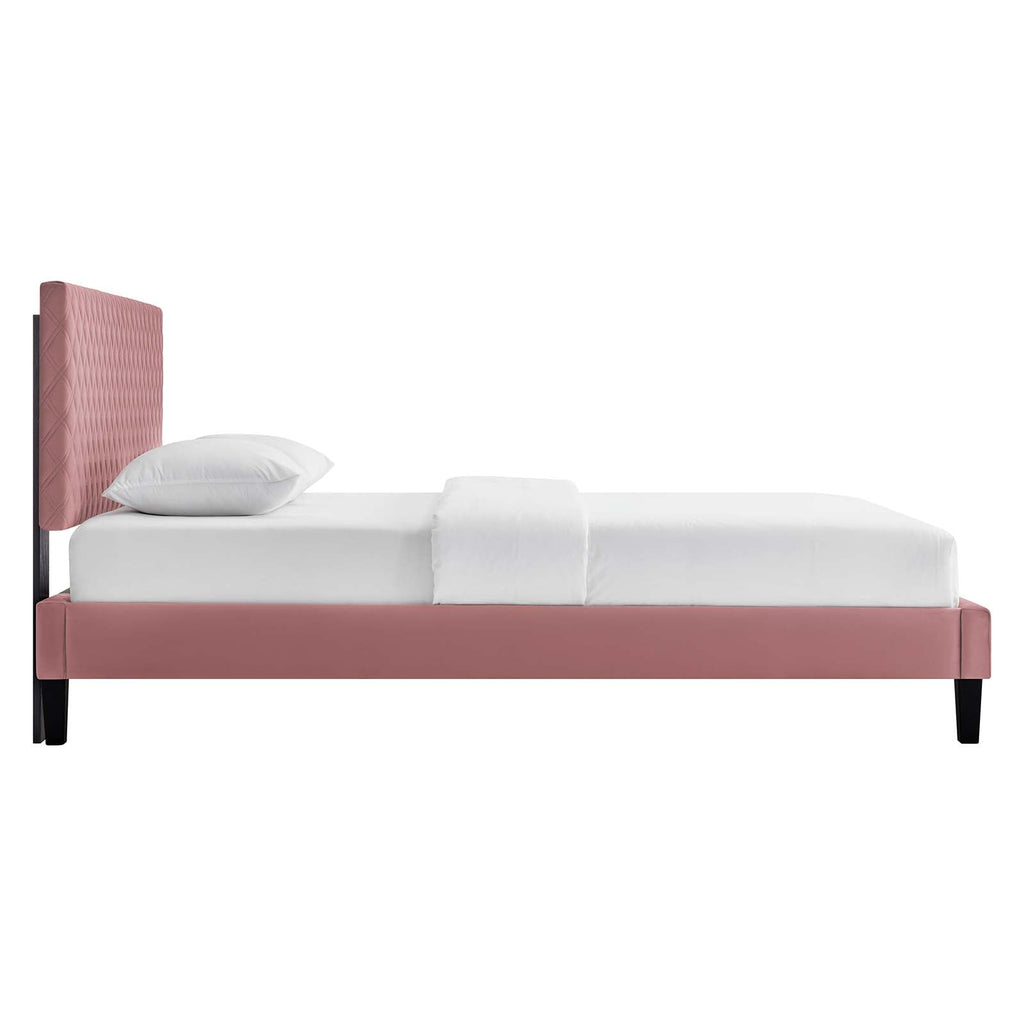 Garcelle Performance Velvet King Platform Bed by Modway
