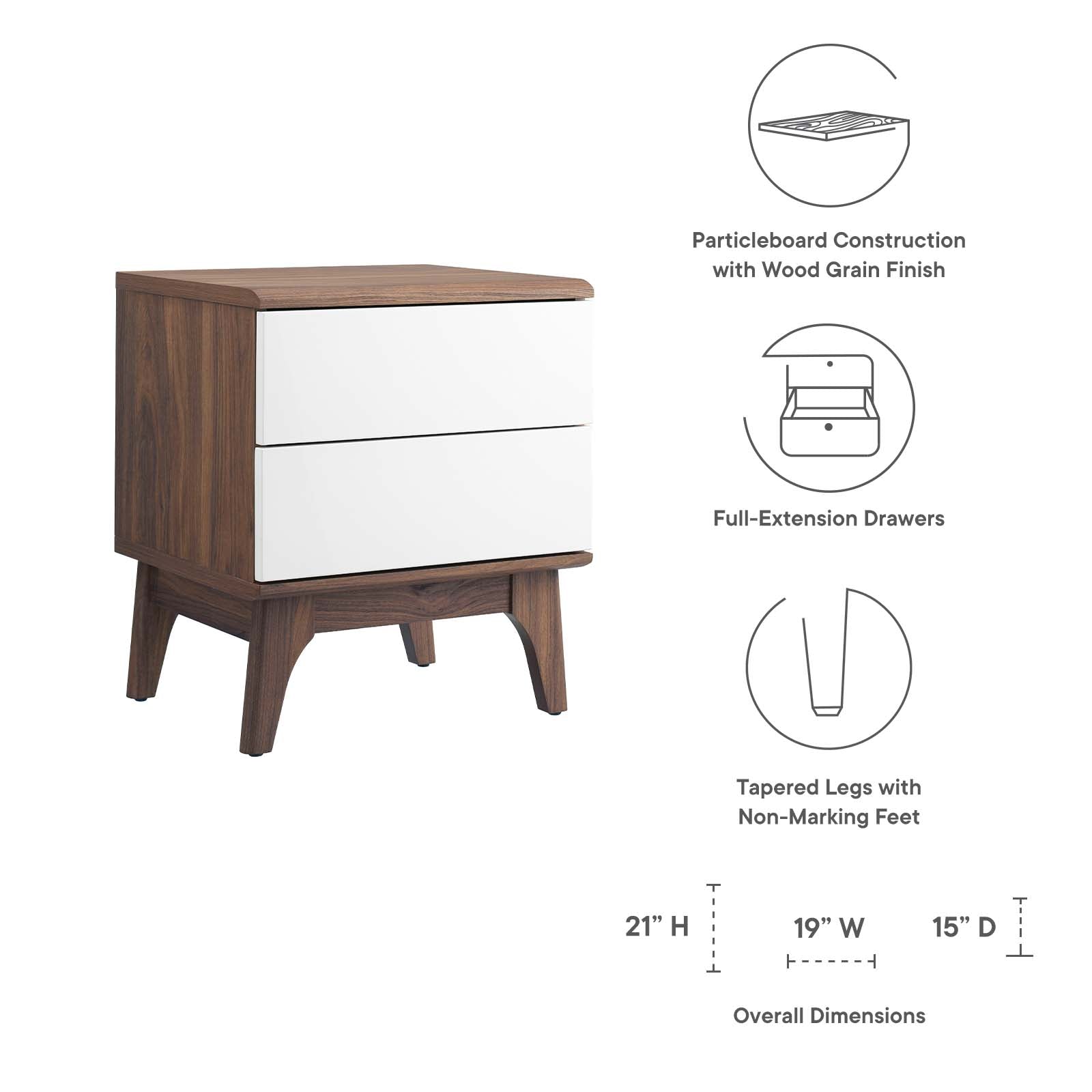 Envision 2-Drawer Nightstand by Modway