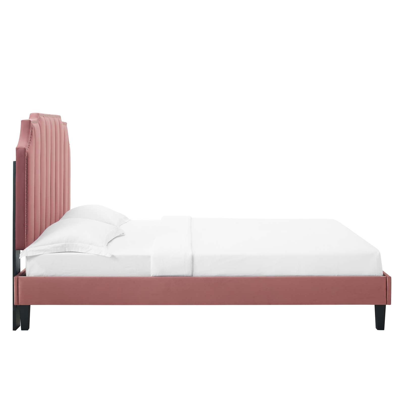 Colette Performance Velvet King Platform Bed by Modway