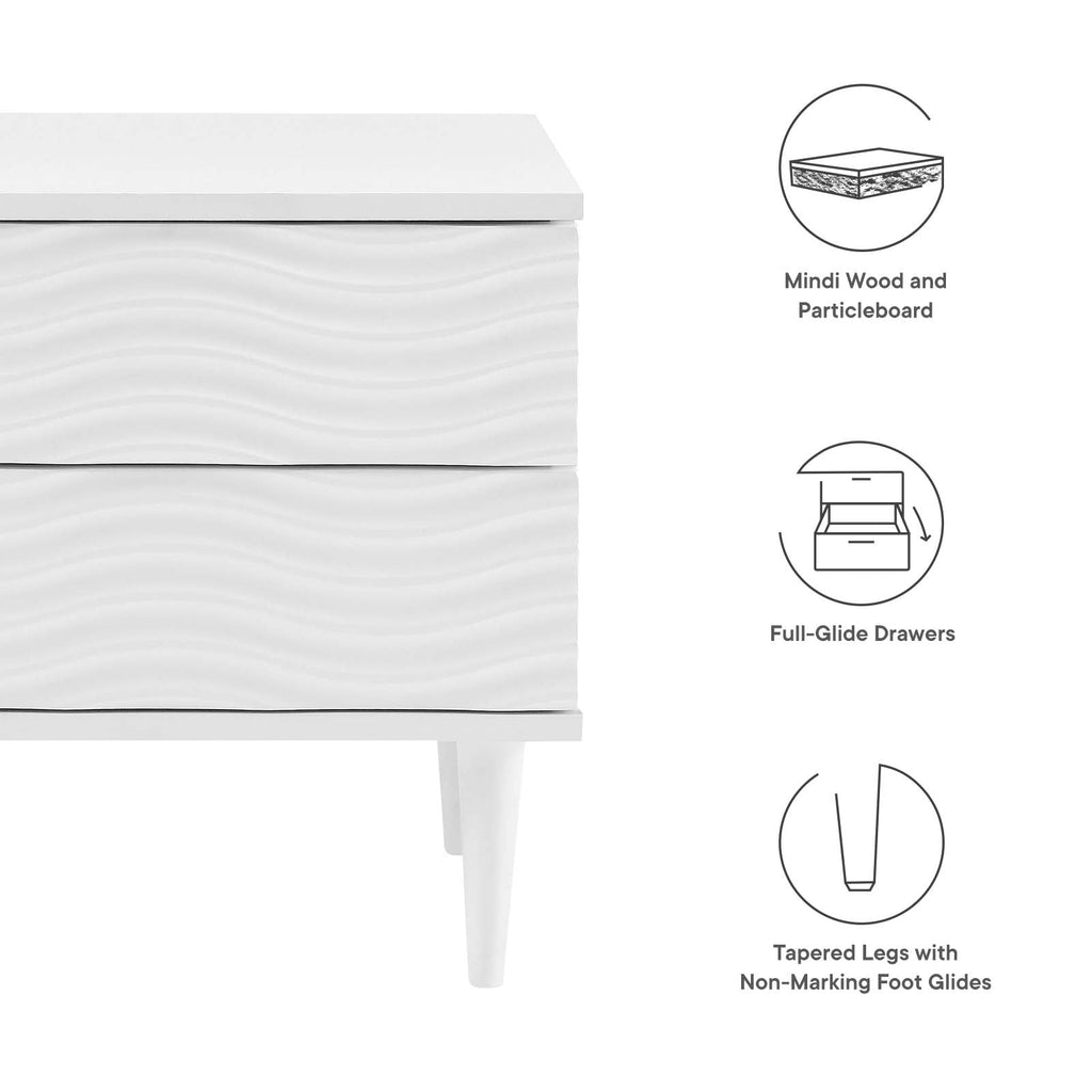 Wavelet 2-Drawer Nightstand by Modway