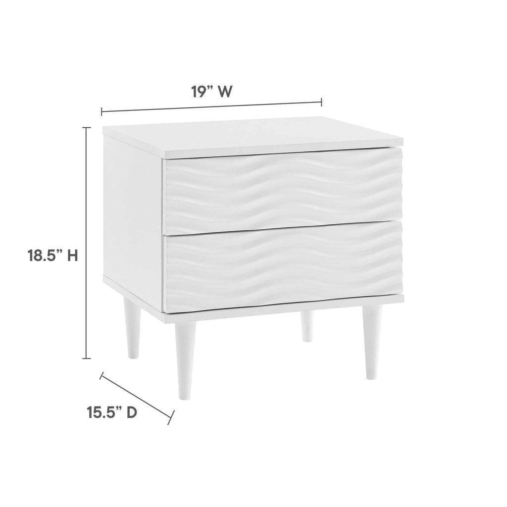 Wavelet 2-Drawer Nightstand by Modway