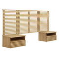 Render Wall Mount Twin Headboard and Modern Nightstands by Modway