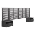 Render Wall Mount King Headboard and Modern Nightstands by Modway