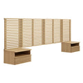 Render Wall Mount King Headboard and Modern Nightstands by Modway
