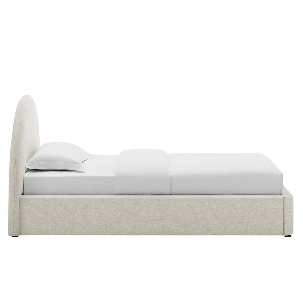 Resort Upholstered Fabric Arched Round Twin Platform Bed by Modway