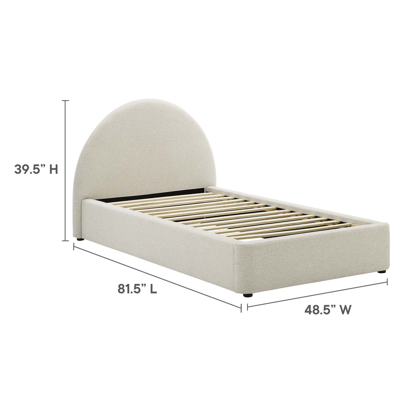 Resort Upholstered Fabric Arched Round Twin Platform Bed by Modway