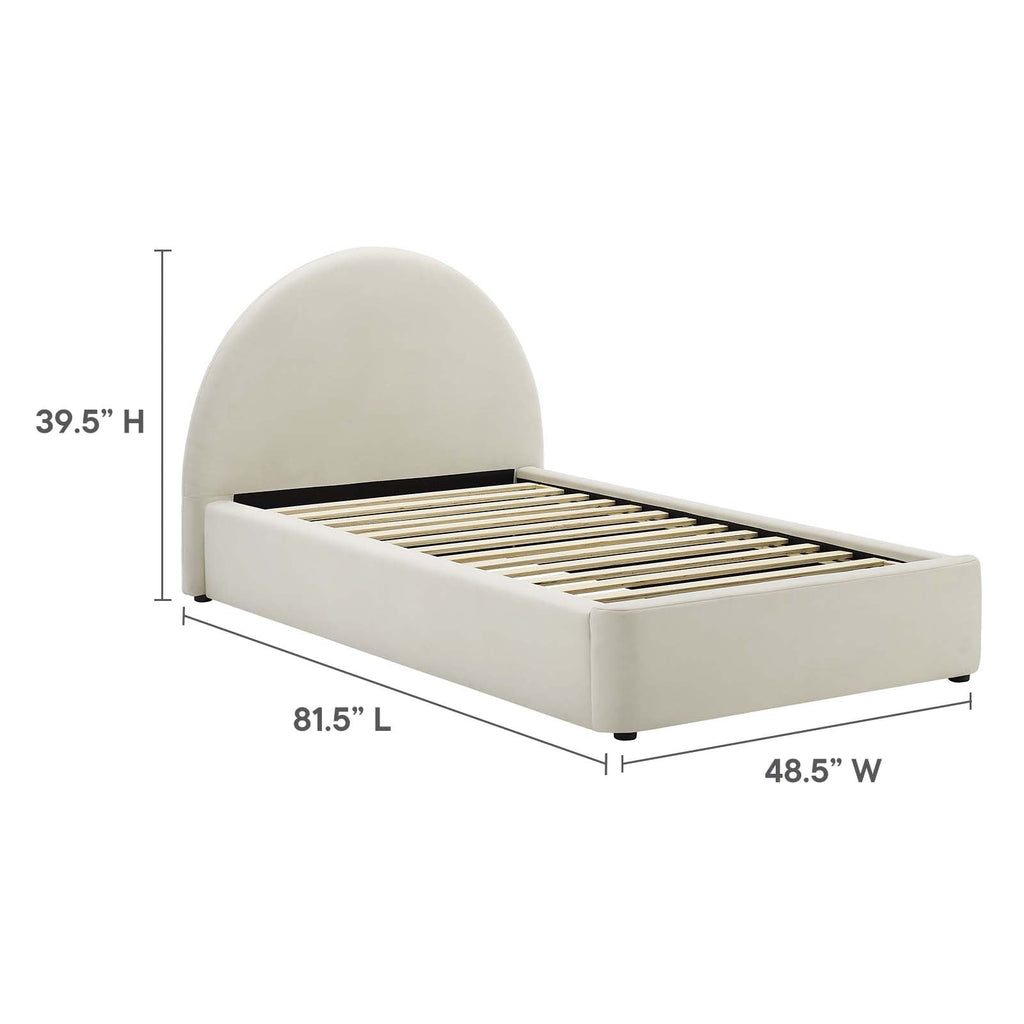 Resort Performance Velvet Arched Round Twin Platform Bed by Modway