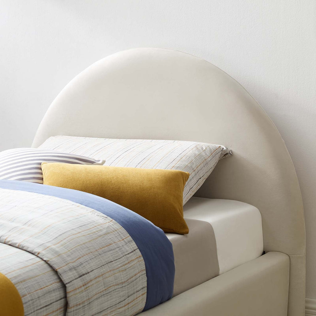 Resort Performance Velvet Arched Round Twin Platform Bed by Modway