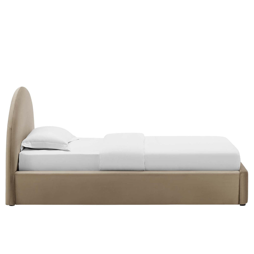 Resort Performance Velvet Arched Round Twin Platform Bed by Modway