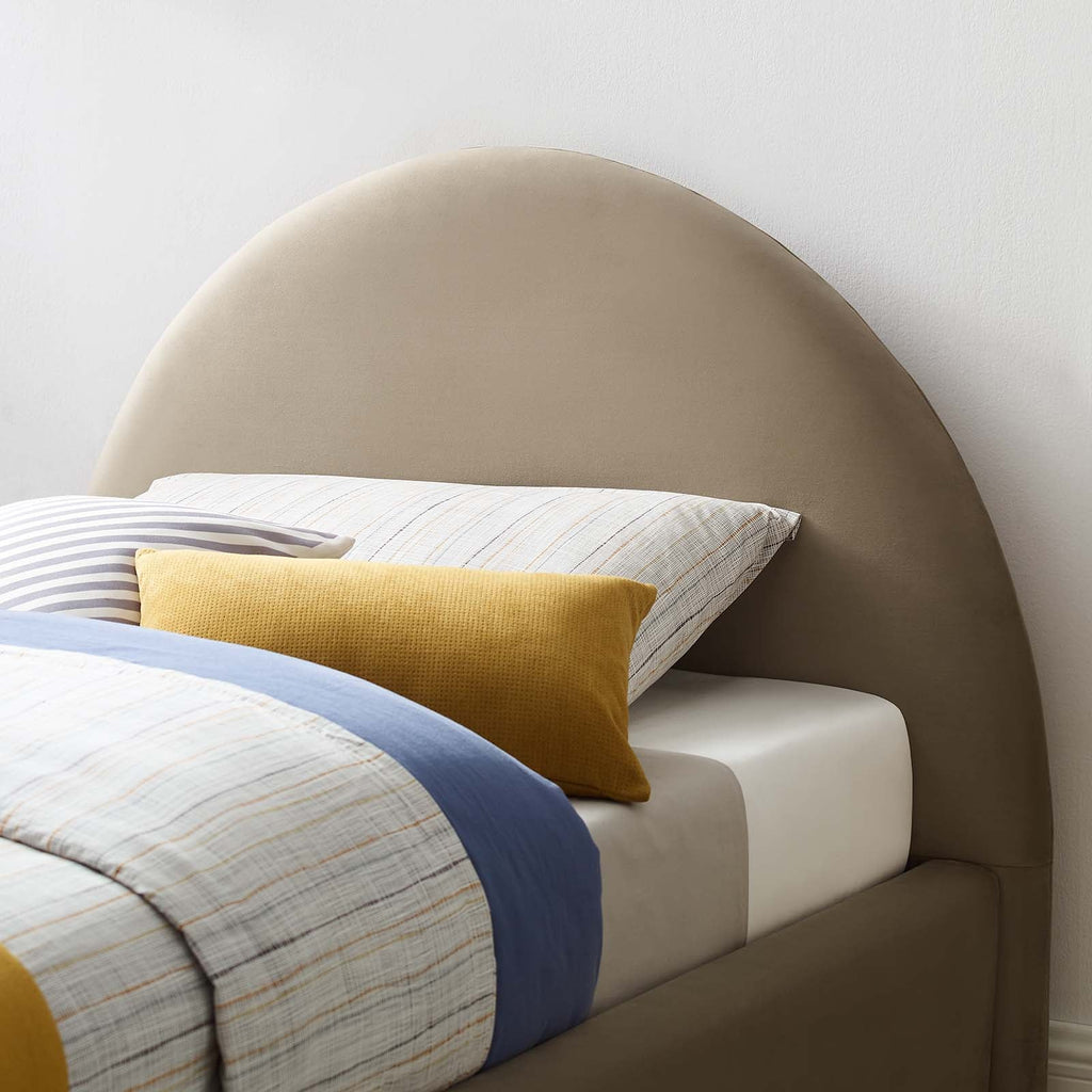Resort Performance Velvet Arched Round Twin Platform Bed by Modway