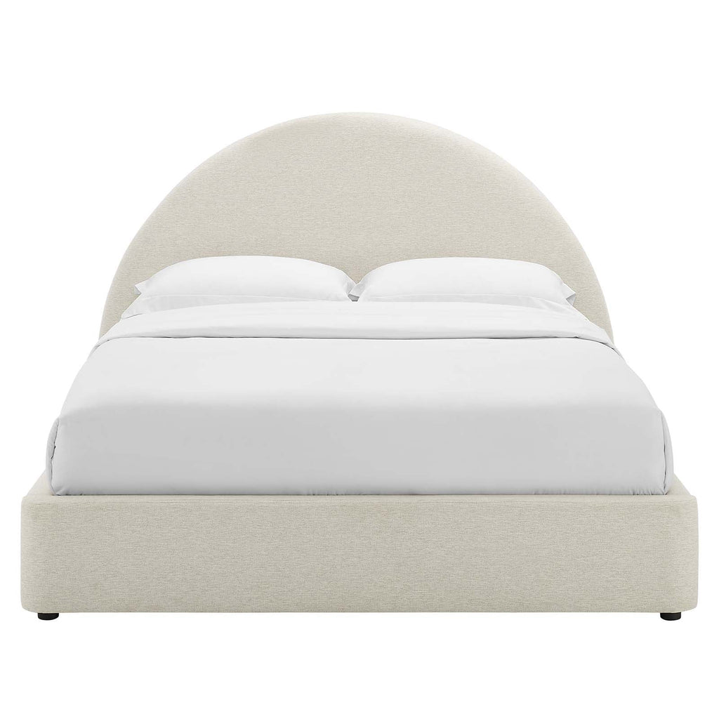 Resort Upholstered Fabric Arched Round King Platform Bed by Modway