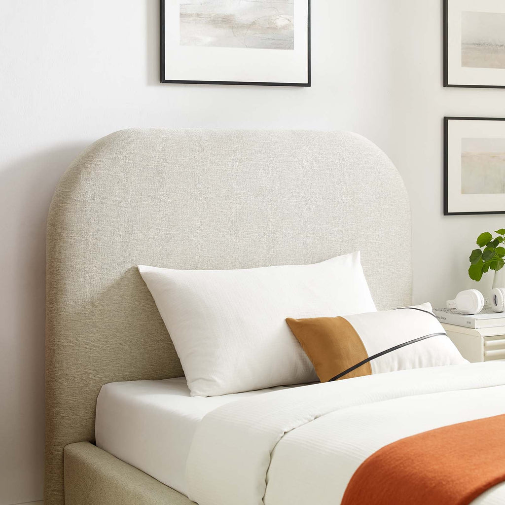 Keynote Upholstered Fabric Curved Twin Platform Bed by Modway