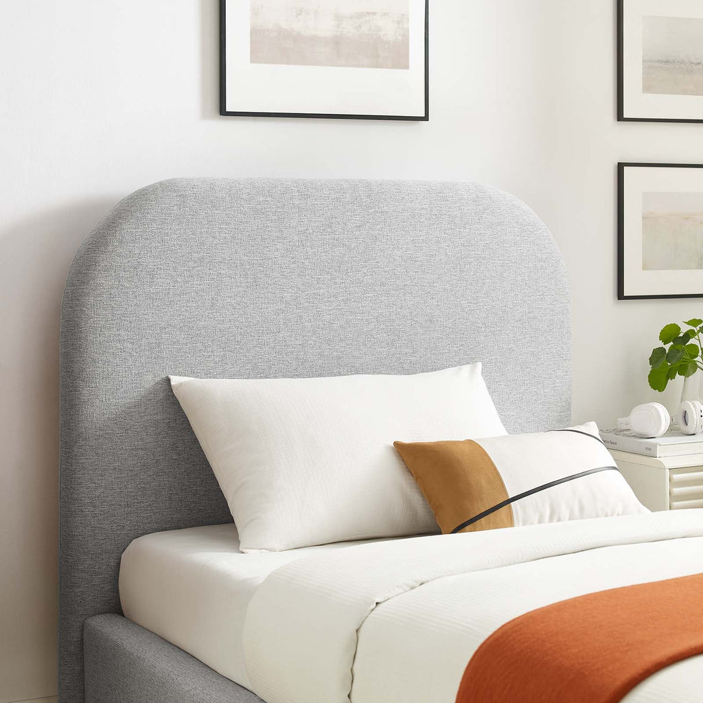 Keynote Upholstered Fabric Curved Twin Platform Bed by Modway