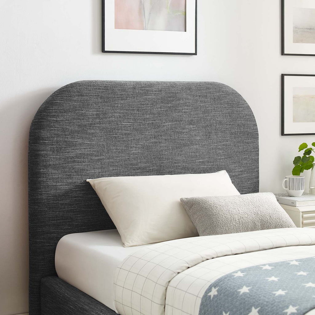 Keynote Upholstered Fabric Curved Twin Platform Bed by Modway