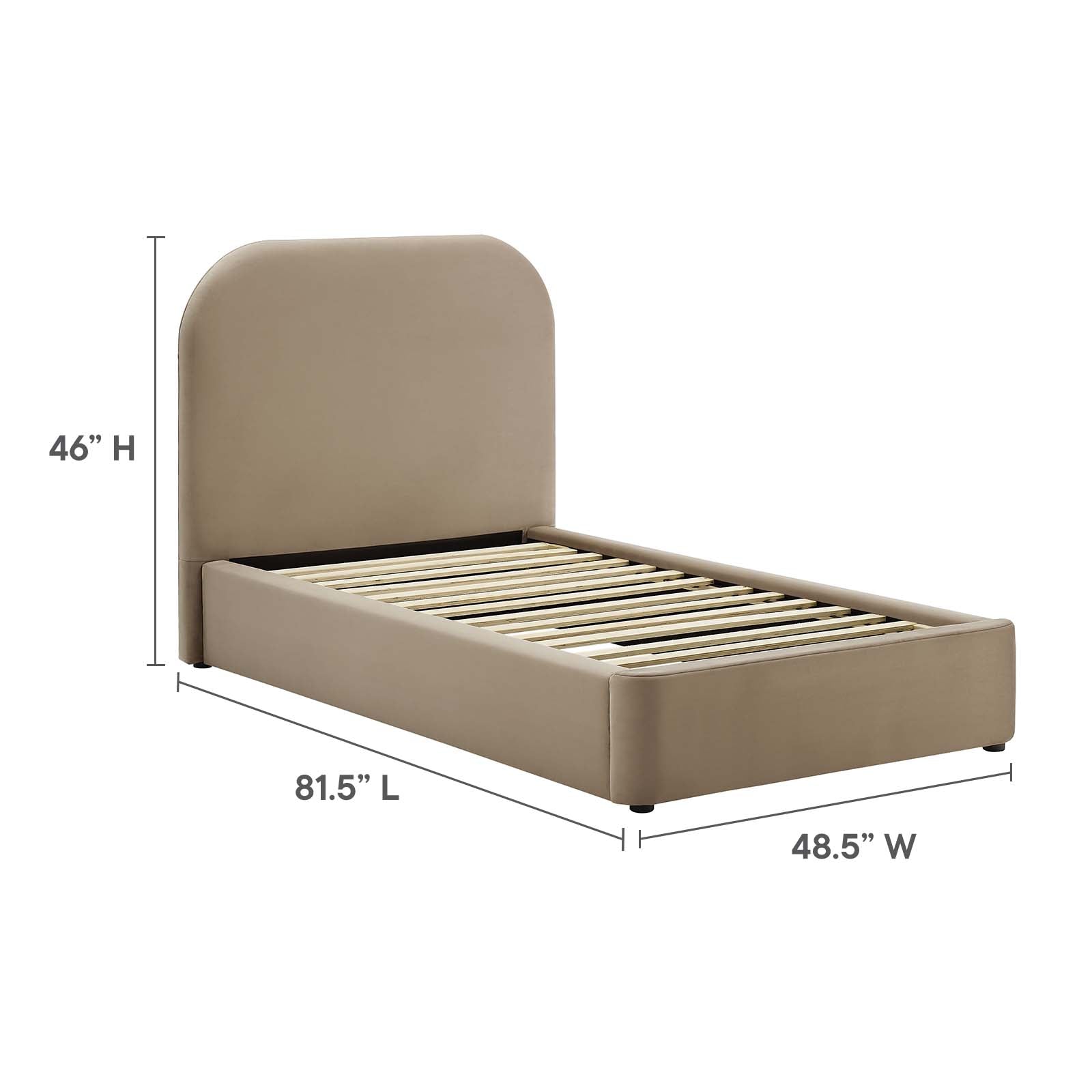 Keynote Performance Velvet Curved Twin Platform Bed by Modway