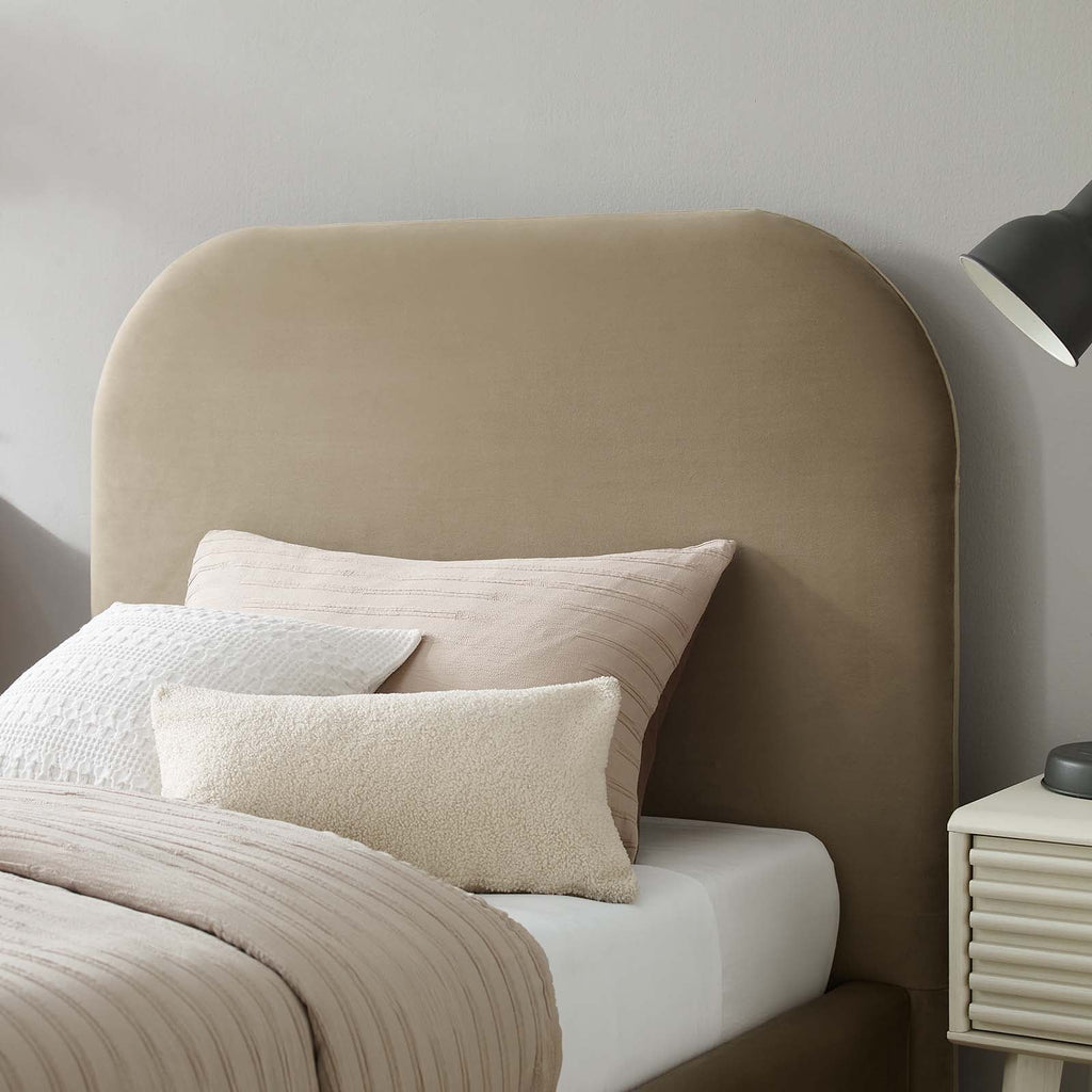 Keynote Performance Velvet Curved Twin Platform Bed by Modway