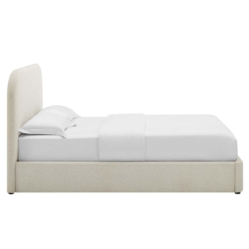 Keynote Upholstered Fabric Curved Queen Platform Bed by Modway