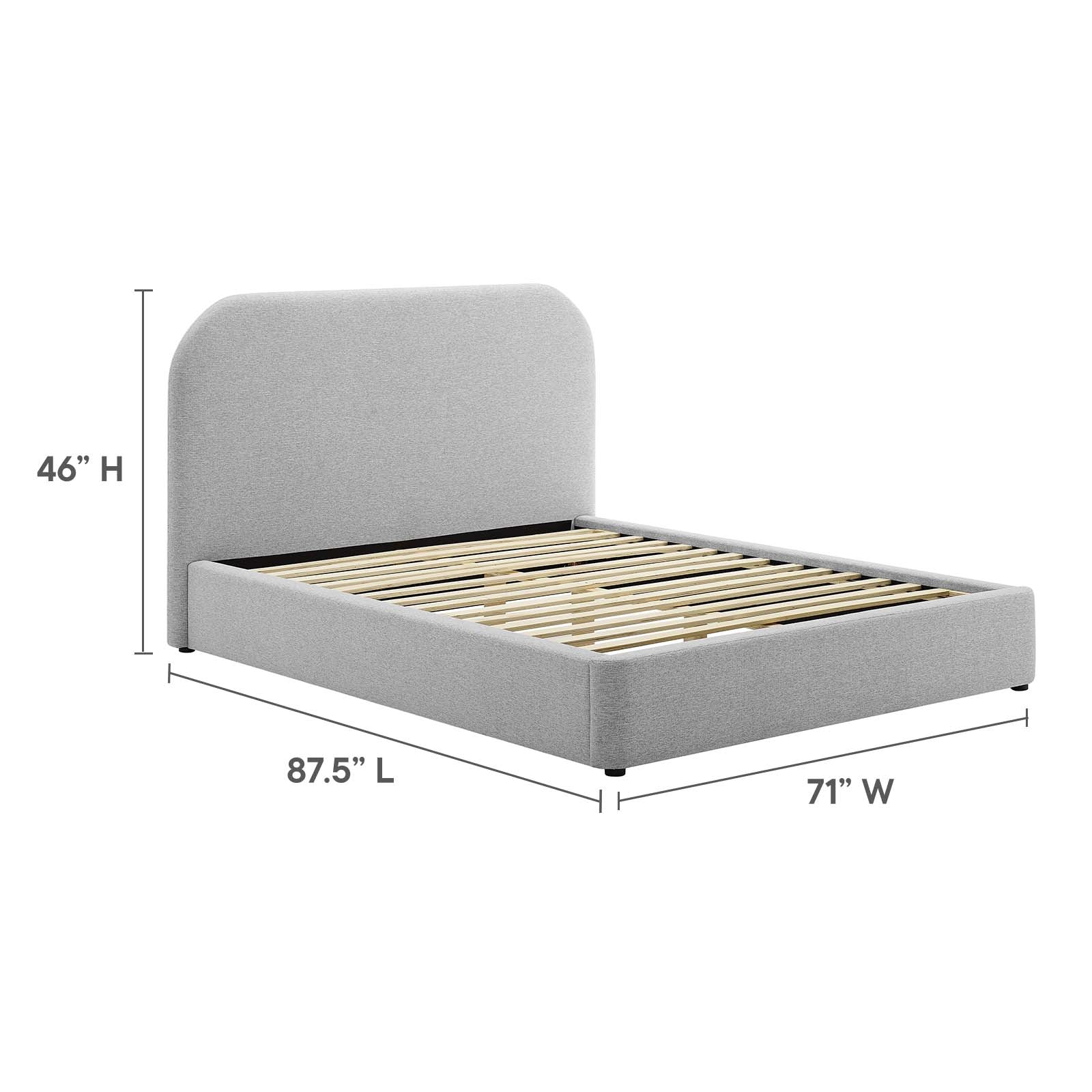 Keynote Upholstered Fabric Curved Queen Platform Bed by Modway