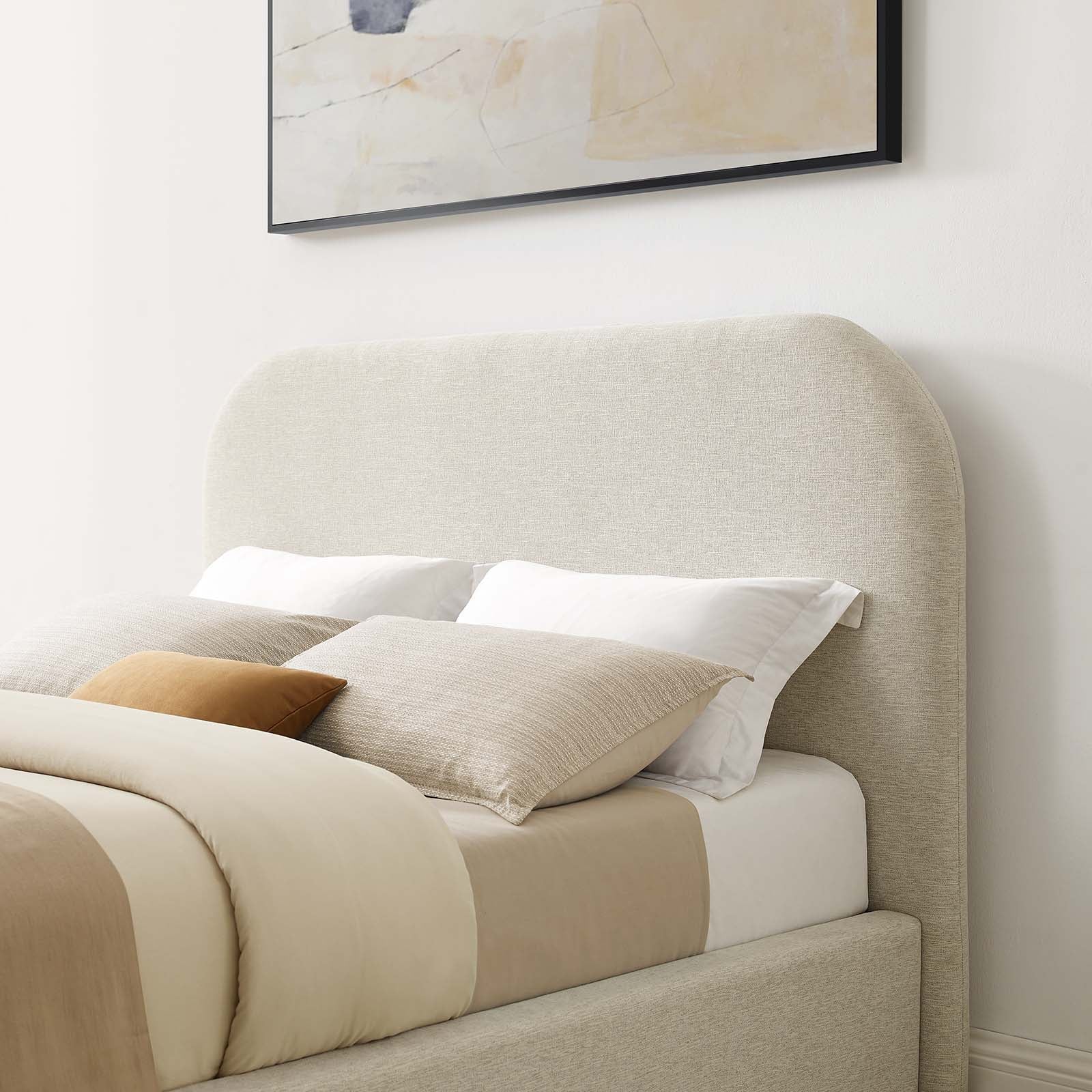 Keynote Upholstered Fabric Curved King Platform Bed by Modway
