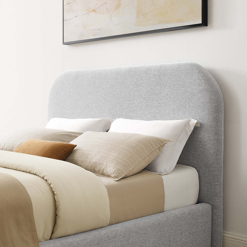 Keynote Upholstered Fabric Curved King Platform Bed by Modway