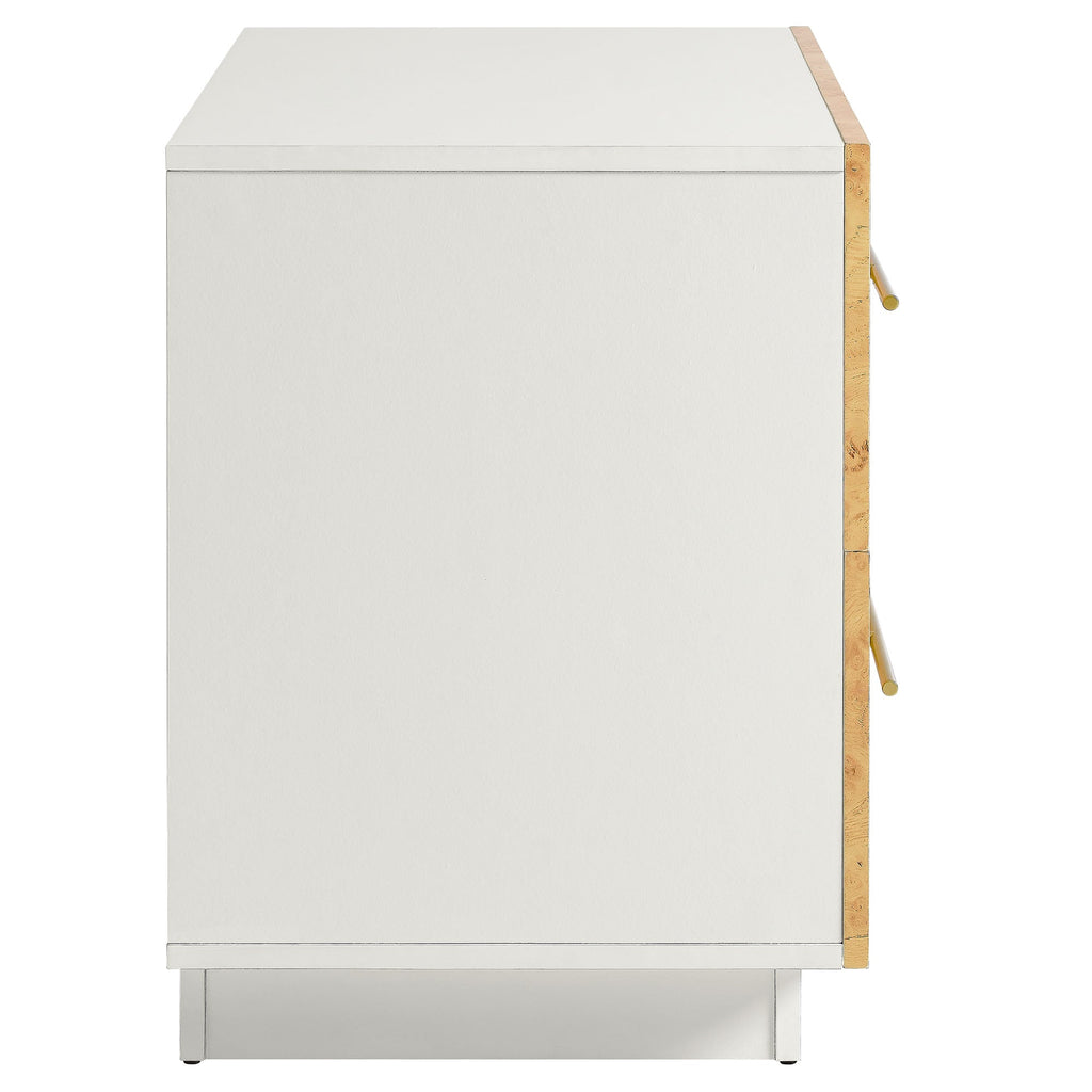 Abel 2-Drawer Burl Wood Nightstand by Modway