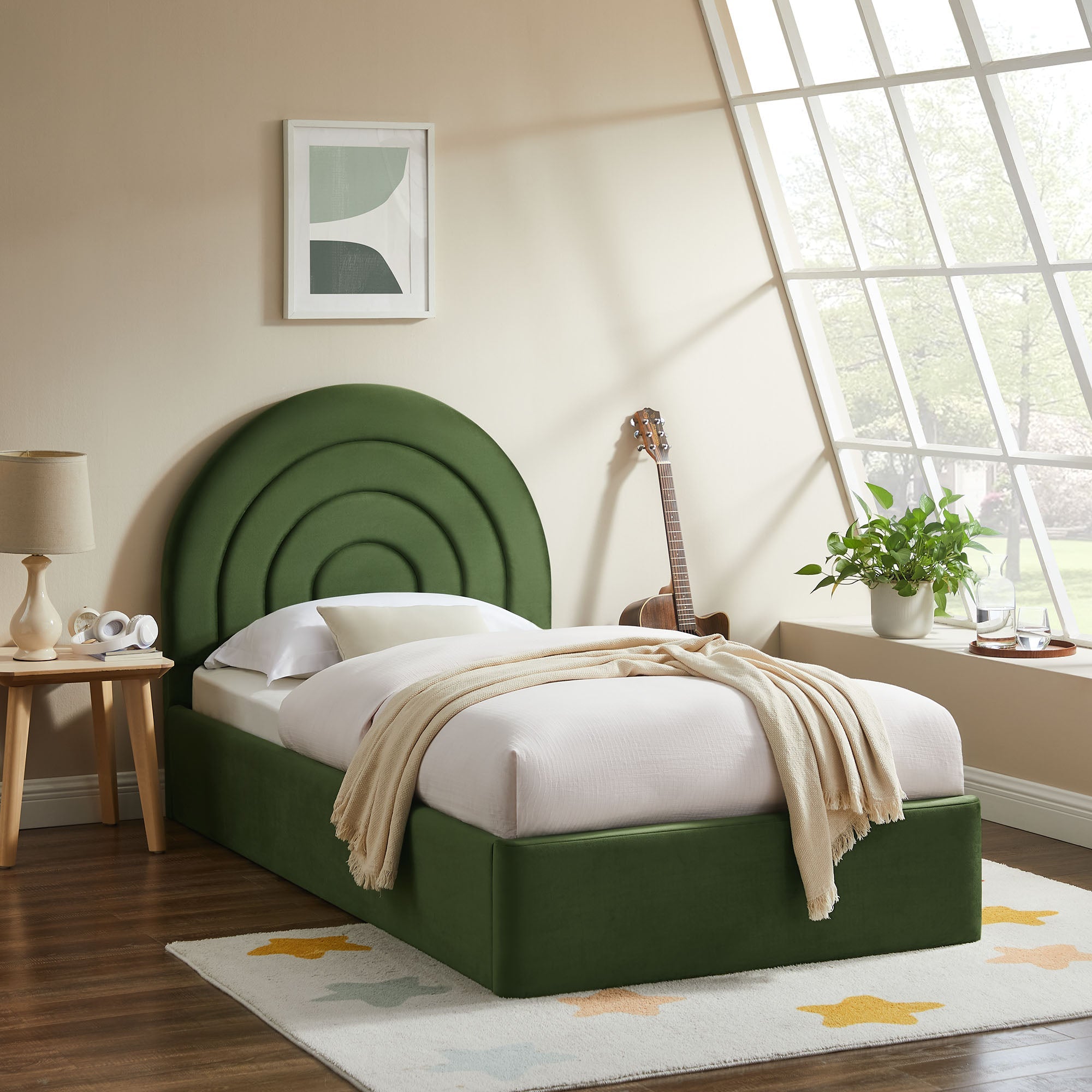 Solana Arched Performance Velvet Twin Platform Bed by Modway