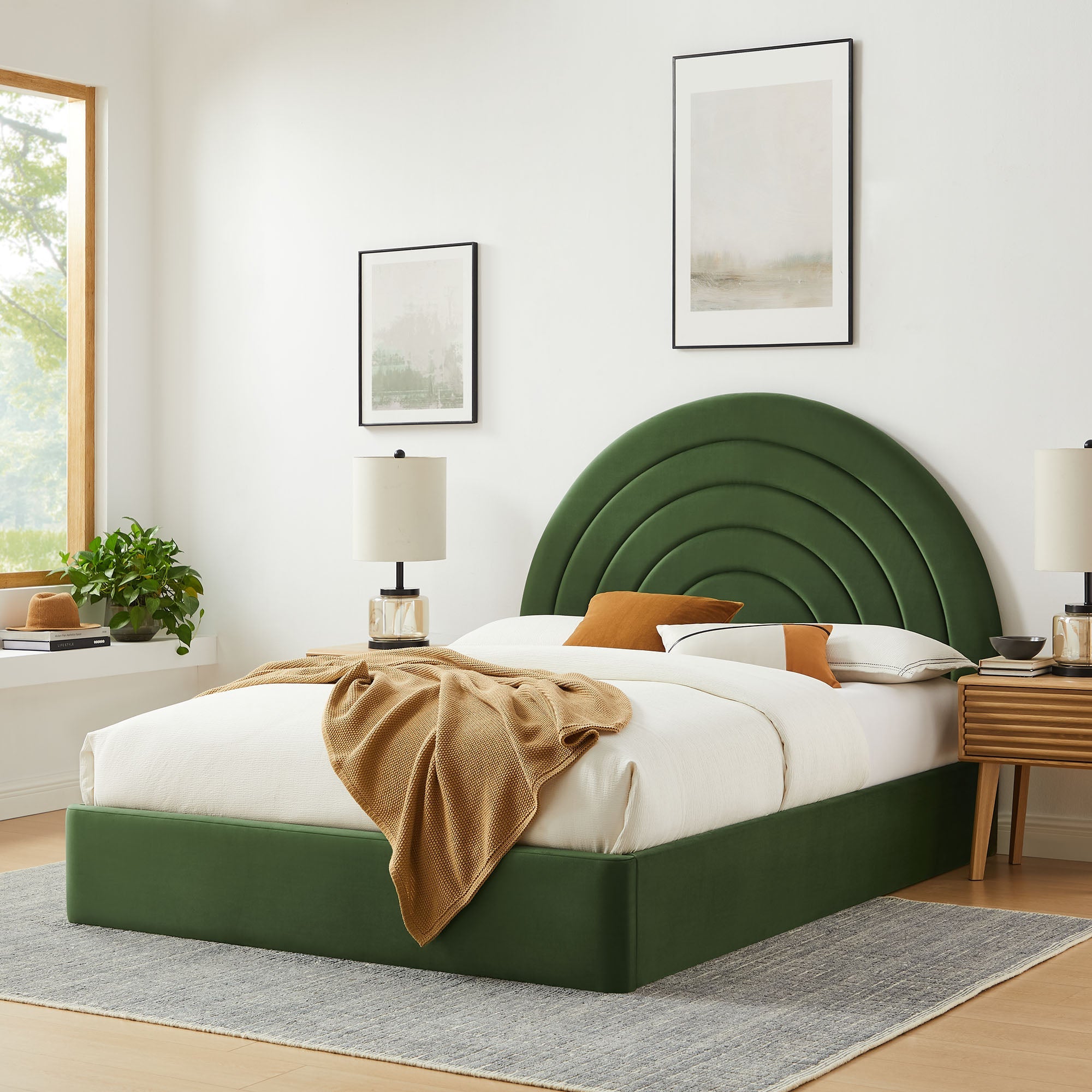 Solana Arched Performance Velvet Full Platform Bed by Modway