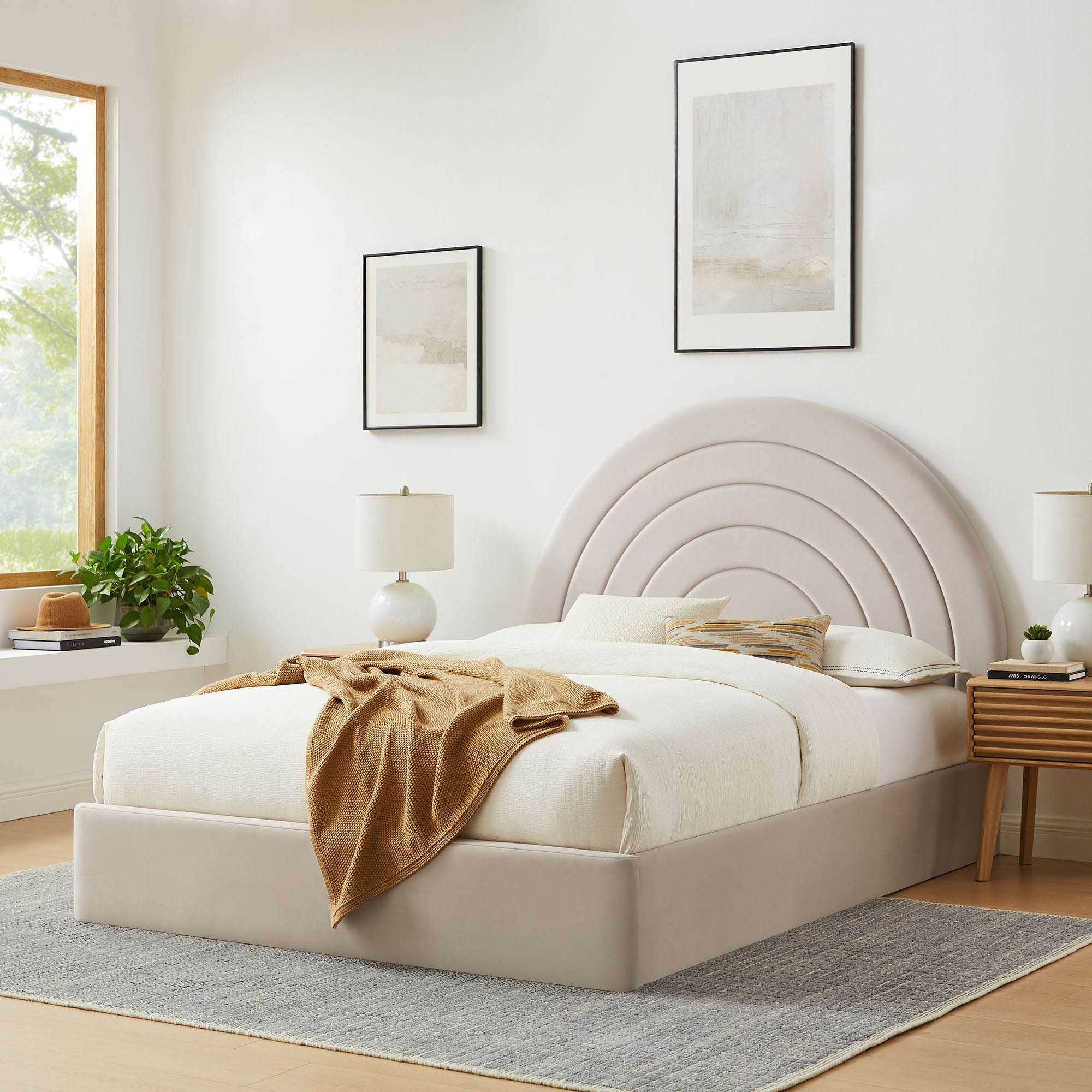 Solana Arched Performance Velvet Queen Platform Bed by Modway