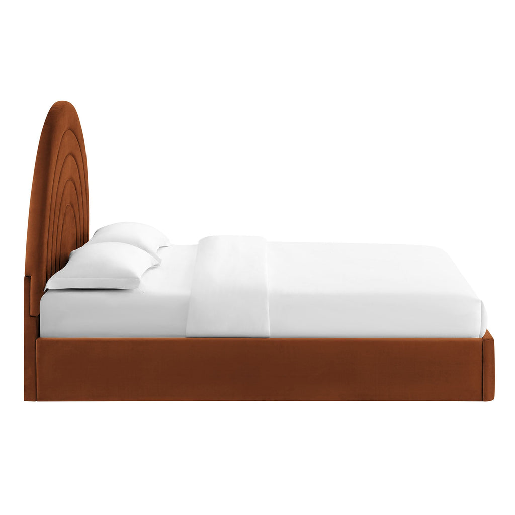 Solana Arched Performance Velvet Queen Platform Bed by Modway