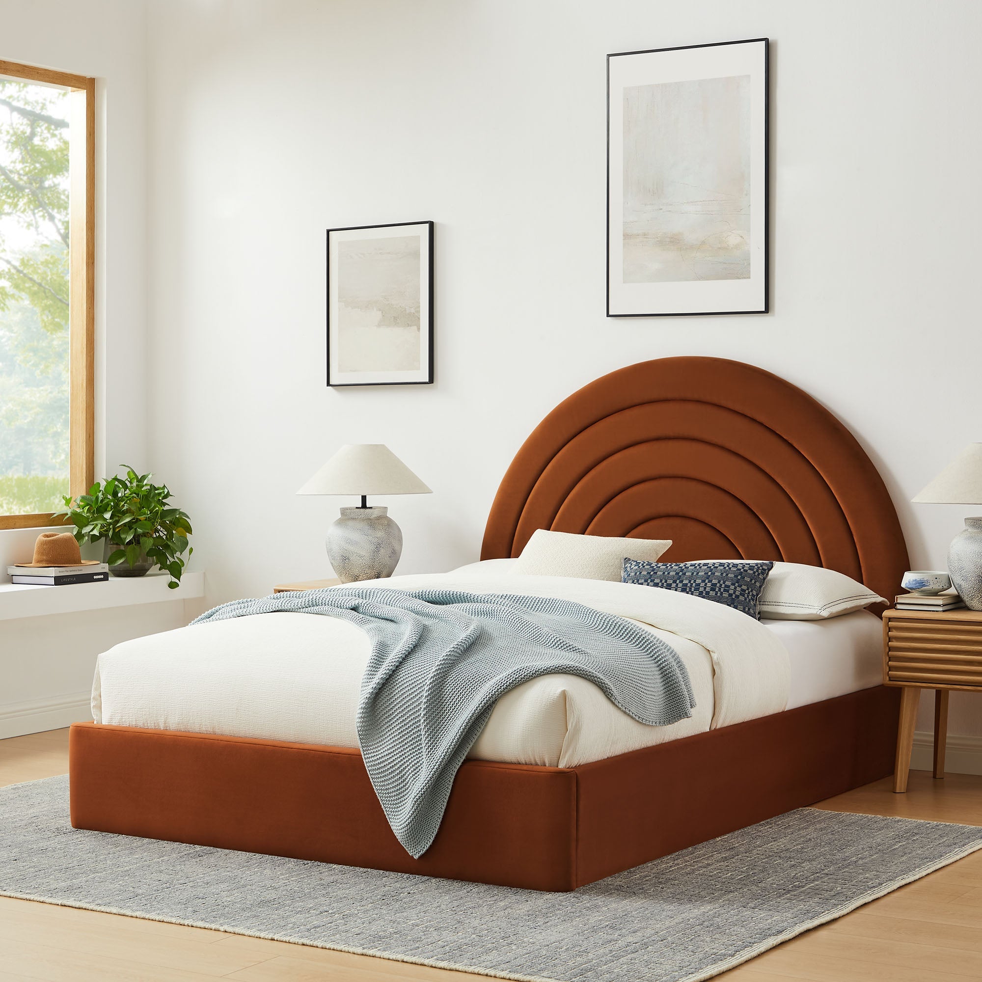 Solana Arched Performance Velvet Queen Platform Bed by Modway