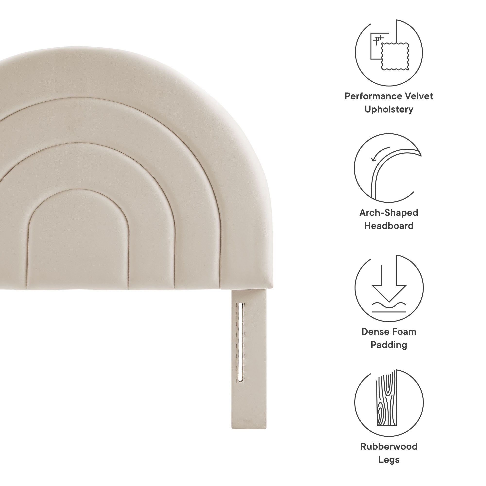 Solana Arched Performance Velvet Twin Headboard by Modway