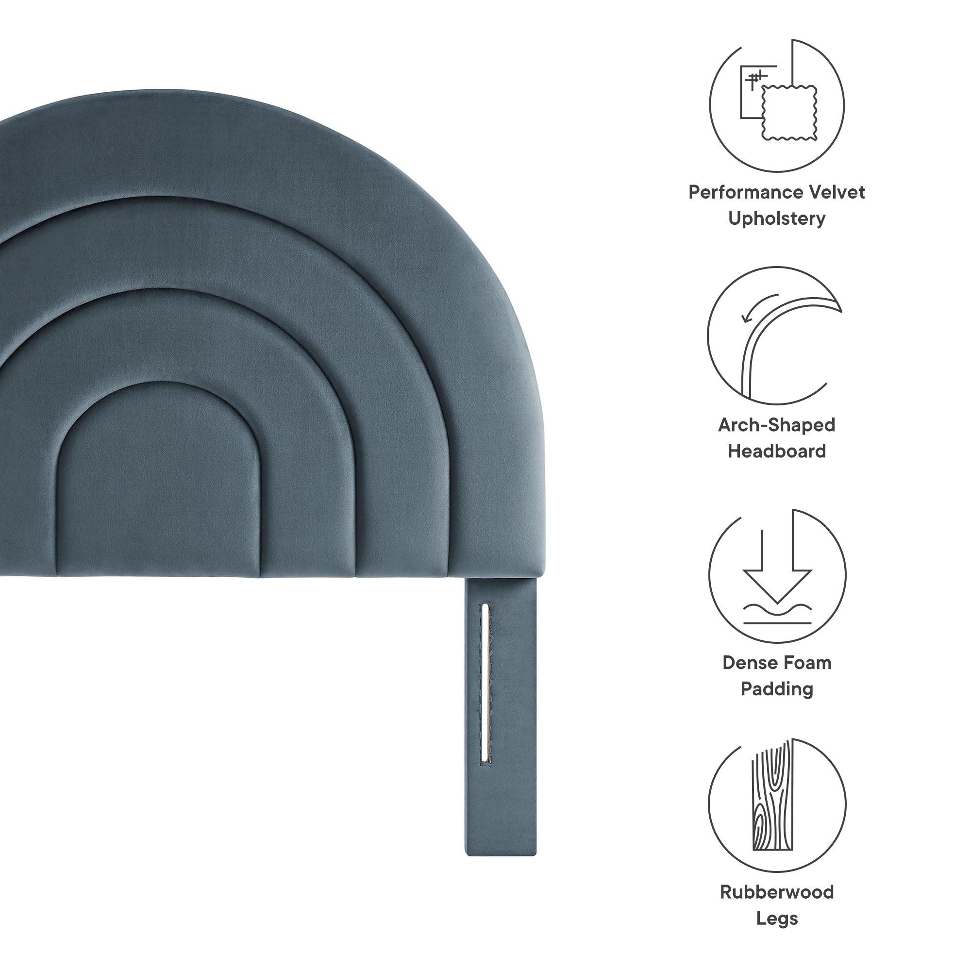 Solana Arched Performance Velvet Twin Headboard by Modway