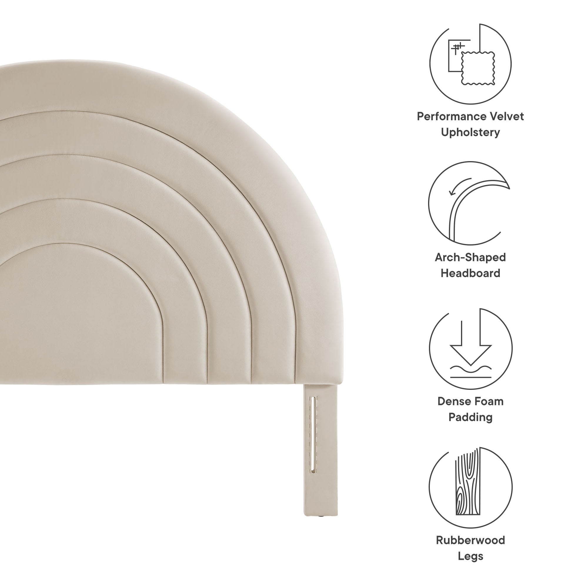 Solana Arched Performance Velvet Queen Headboard by Modway
