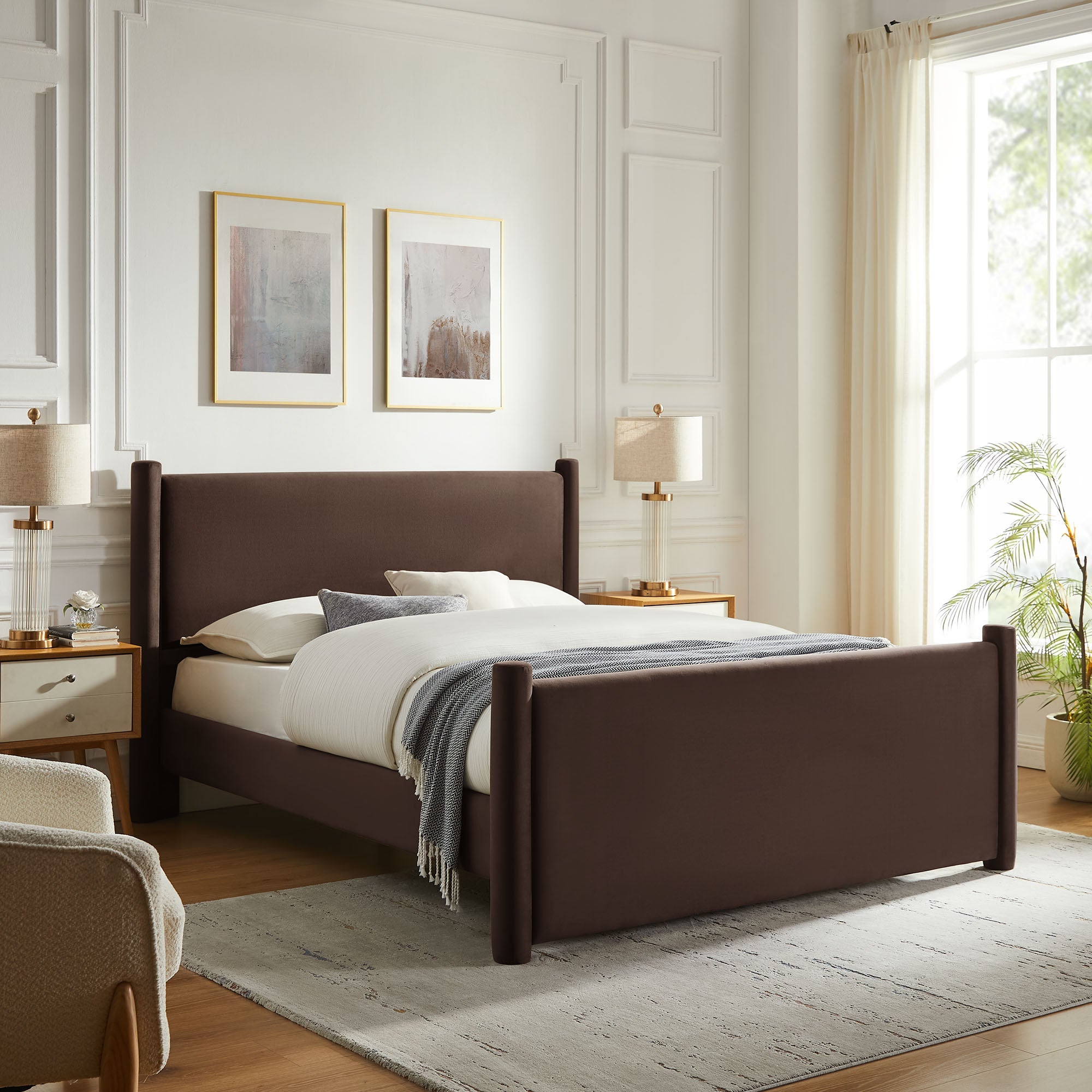 Rael Performance Velvet Full Platform Bed by Modway