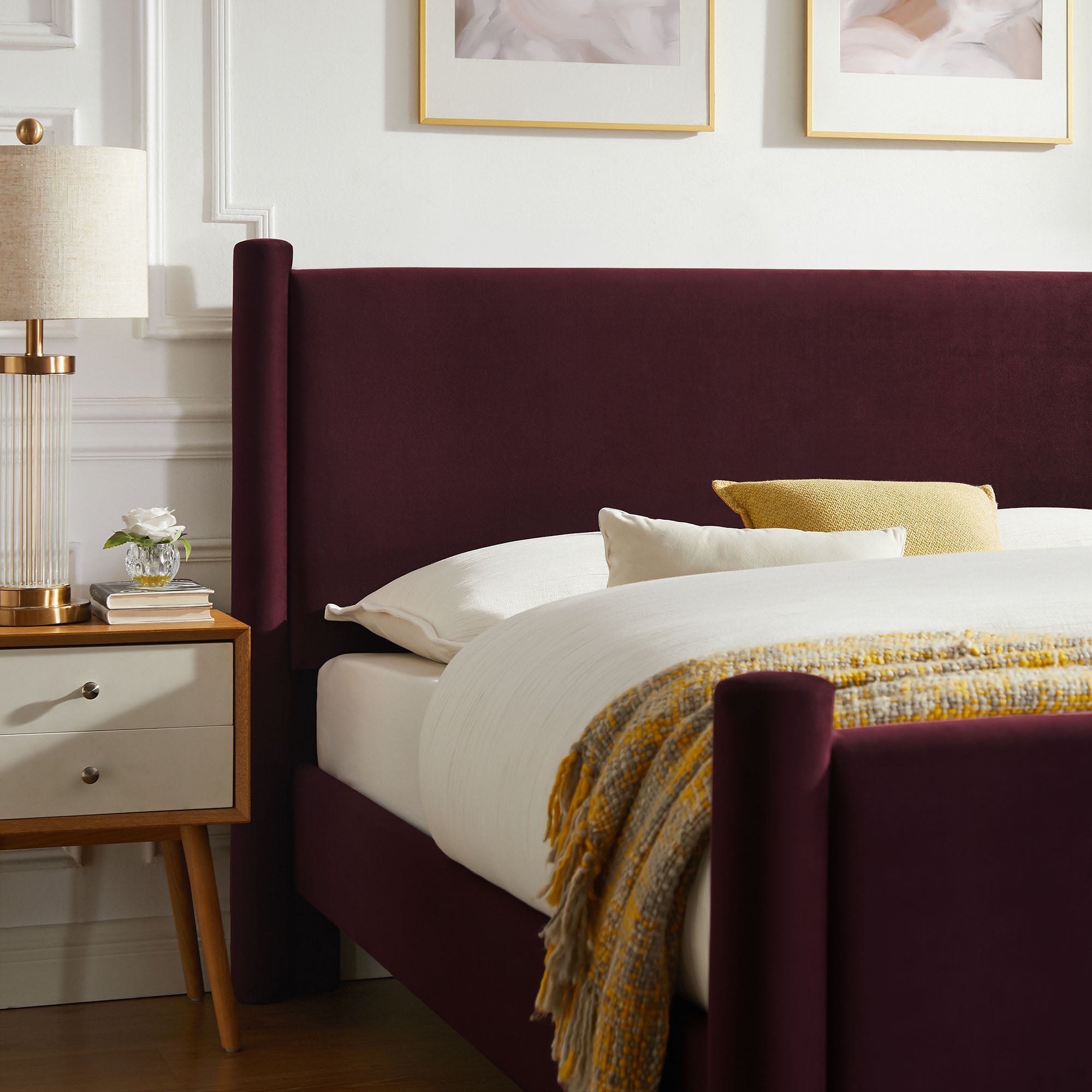 Rael Performance Velvet King Platform Bed by Modway