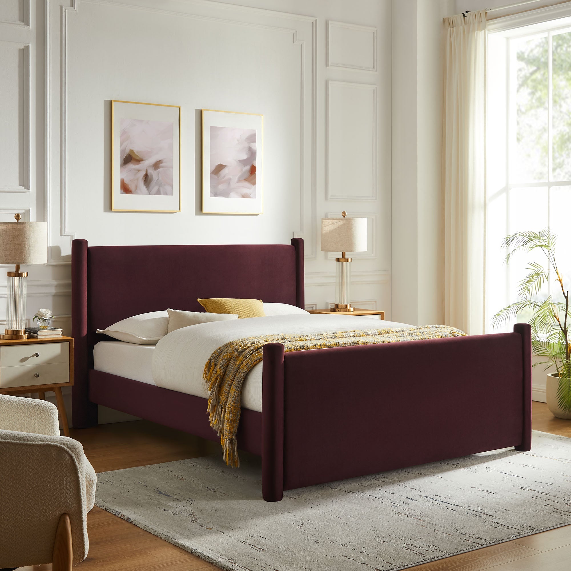 Rael Performance Velvet King Platform Bed by Modway