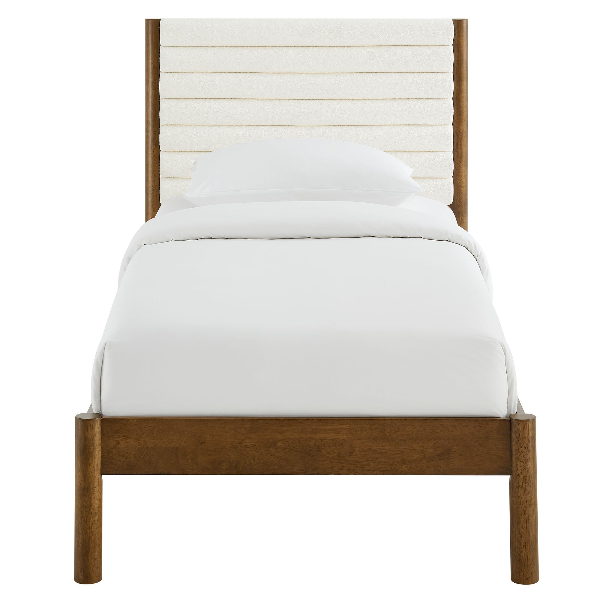 Olea Channel Tufted Boucle Solid Wood Twin Platform Bed by Modway