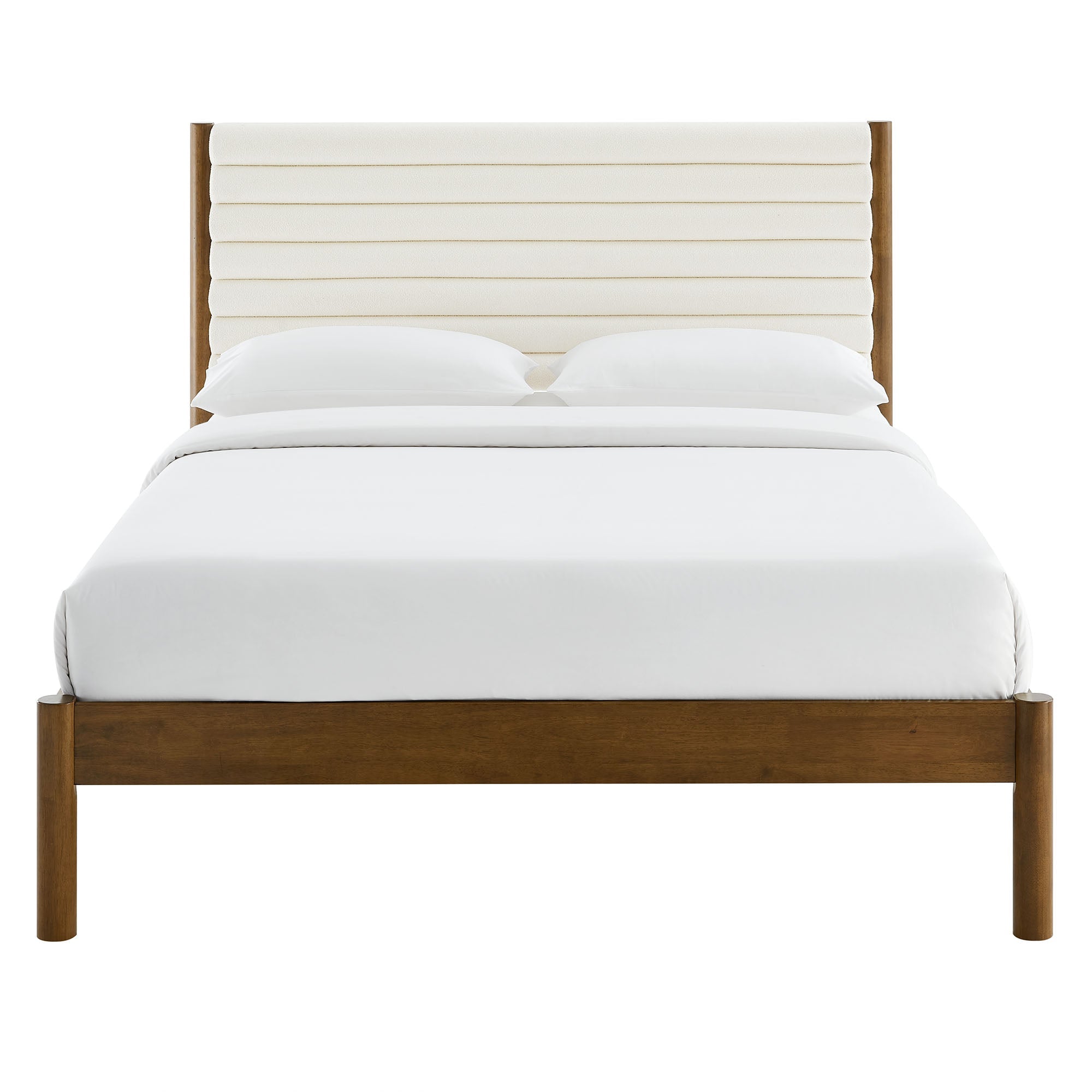 Olea Channel Tufted Boucle Solid Wood Full Platform Bed by Modway