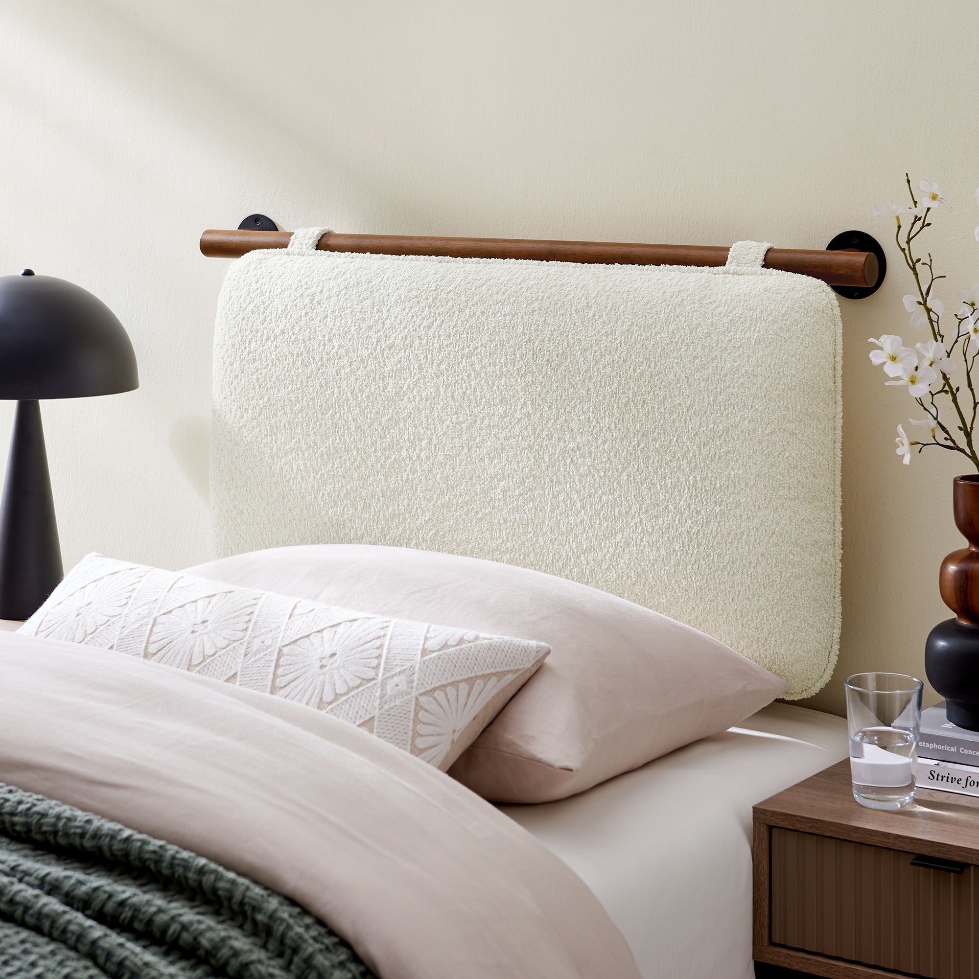 Anela Wall-Mounted Chenille Upholstered Twin Headboard by Modway