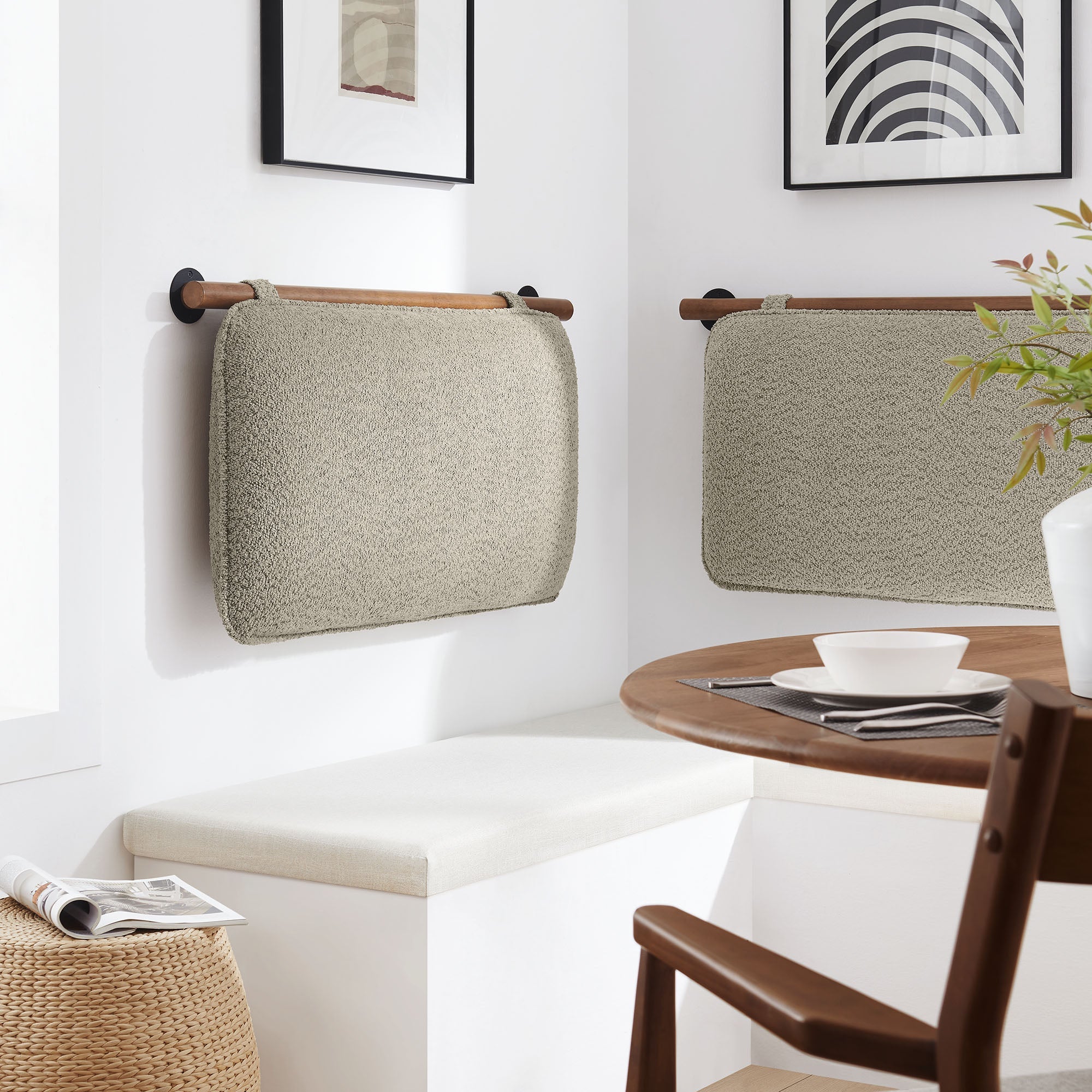 Anela Wall-Mounted Chenille Upholstered Twin Headboard by Modway