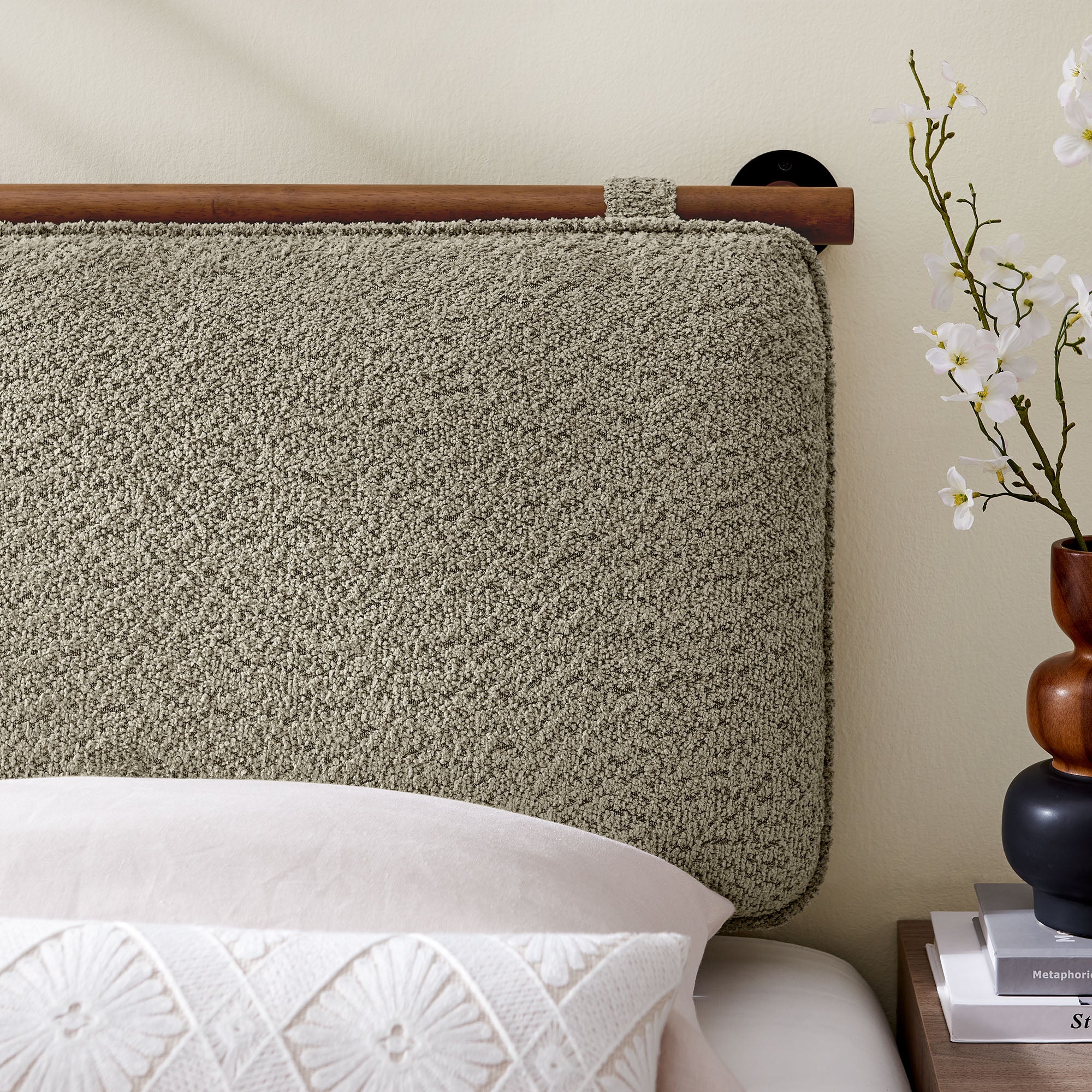 Anela Wall-Mounted Chenille Upholstered Twin Headboard by Modway